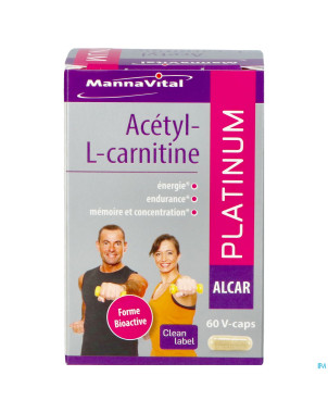 Mannavital acetyl l-carnitine platinum   v-caps 60