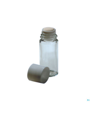 Flacon verre blanc + tampon&capsule 30ml    15
