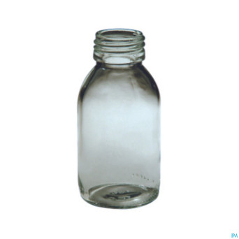 Flacon verre bl. rond obus pp28 s/caps 100ml    15