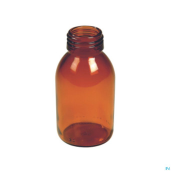 Flacon verre brun obus pp28 s/capsule 125ml    15