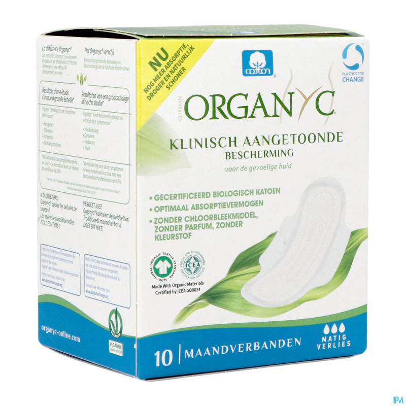 Organyc serviettes normal coton bio    10