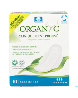 Organyc serviettes normal coton bio    10