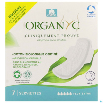 Organyc serviettes extra nuit bio coton    7