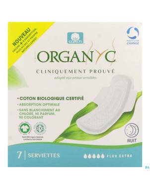 Organyc serviettes extra nuit bio coton    7