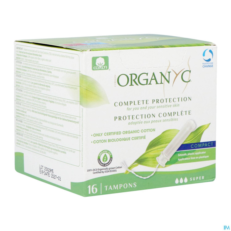 Organyc tampon compact super coton bio    16