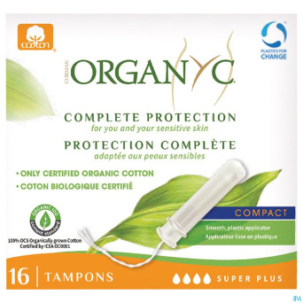 Organyc tampon compact super plus coton bio    16