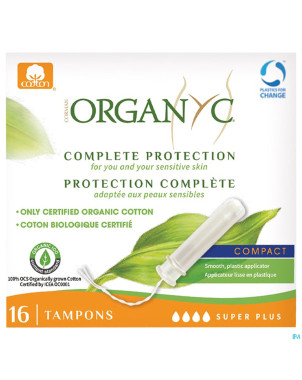 Organyc tampon compact super plus coton bio    16