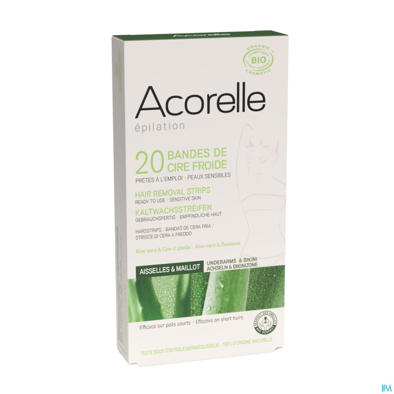 Acorelle bandes depilatoires aisselle maillot 2x10