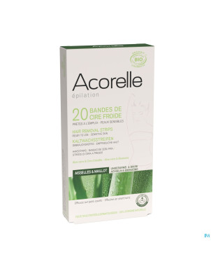 Acorelle bandes depilatoires aisselle maillot 2x10