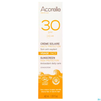 Acorelle creme solaire visage spf30 40ml