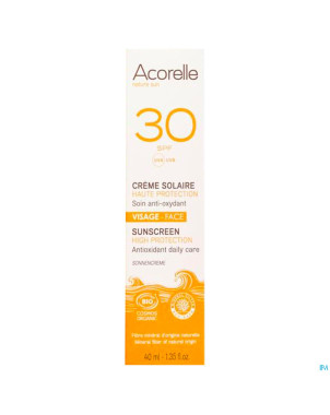 Acorelle creme solaire visage spf30 40ml