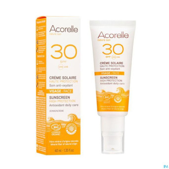 Acorelle creme solaire visage spf30 40ml