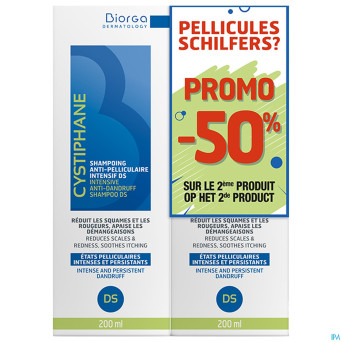 Cystiphane shampoo a/pell intensif ds 2x200ml duo