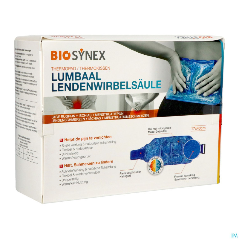 Biosynex coussin thermique lombaires 17x43cm