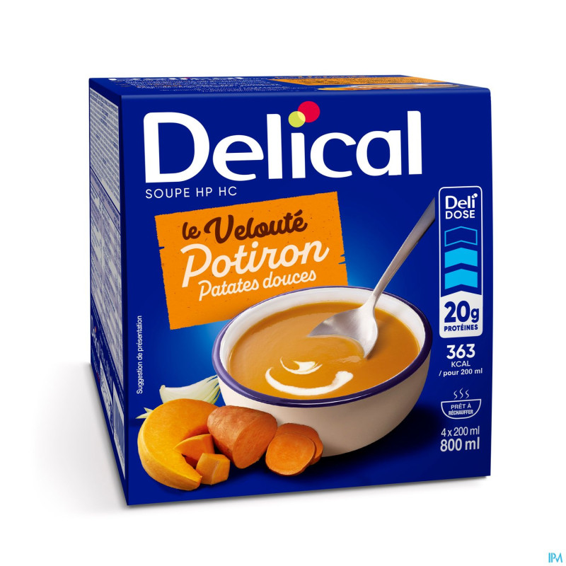 Delical soupe vel.potiron patates douces&cr4x200ml