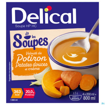 Delical soupe vel.potiron patates douces&cr4x200ml