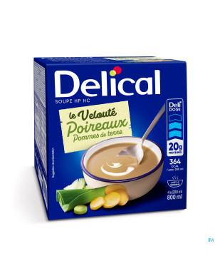 Delical soupe veloute poireaux pdt & creme 4x200ml