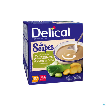 Delical soupe veloute poireaux pdt & creme 4x200ml
