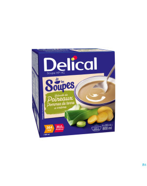 Delical soupe veloute poireaux pdt & creme 4x200ml