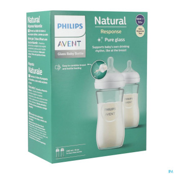 Philips avent natural 3.0 biberon verre duo2x240ml