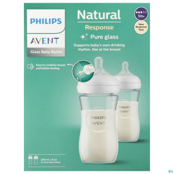 Philips avent natural 3.0 biberon verre duo2x240ml