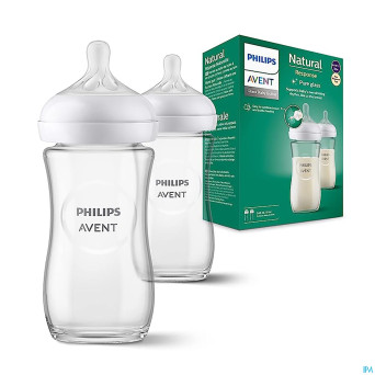 Philips avent natural 3.0 biberon verre duo2x240ml