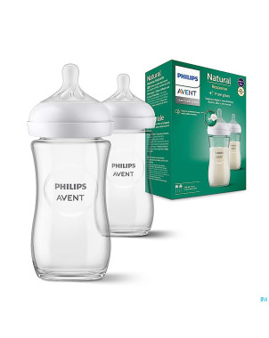 Philips avent natural 3.0 biberon verre duo2x240ml