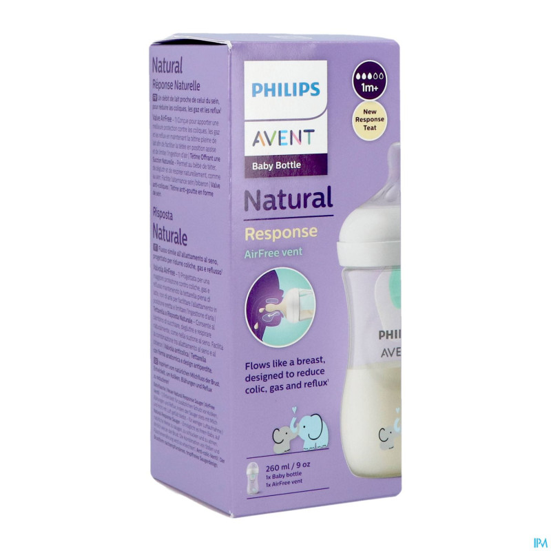 Philips avent natural 3.0 airfree bib.eleph.260ml
