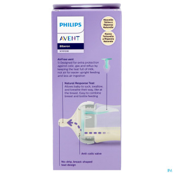 Philips avent natural 3.0 airfree bib.ours   260ml