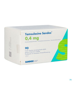 Tamsulosine sandoz 0,4mg lib.modif.    caps 90 pip