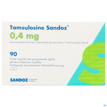 Tamsulosine sandoz 0,4mg lib.modif.    caps 90 pip