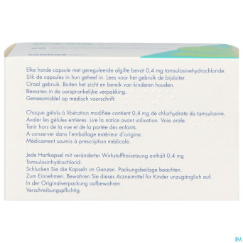 Tamsulosine sandoz 0,4mg lib.modif.    caps 90 pip