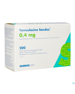 Tamsulosine sandoz 0,4mg lib.modif. caps 200 pip