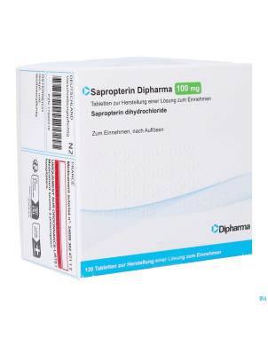 Sapropterin dipharma 100mg comp sol 120
