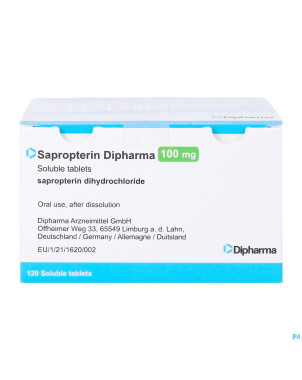 Sapropterin dipharma 100mg comp sol 120