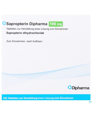 Sapropterin dipharma 100mg comp sol 120