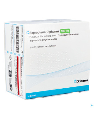 Sapropterin dipharma 100mg pdr sol buv. sach 30