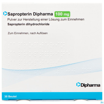 Sapropterin dipharma 100mg pdr sol buv. sach 30