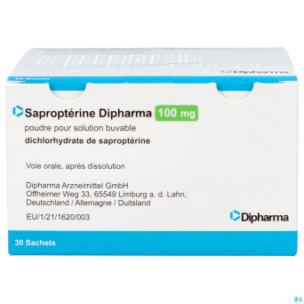 Sapropterin dipharma 100mg pdr sol buv. sach 30