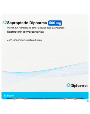 Sapropterin dipharma 500mg pdr sol buv. sach 30