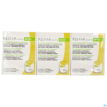 Relvar ellipta  92/22mcg pdr inhal    3x30dose pip