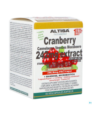 Altisa cranberry 242mg extrait advanced  v-caps 45