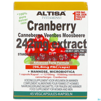 Altisa cranberry 242mg extrait advanced  v-caps 45