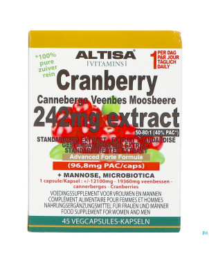 Altisa cranberry 242mg extrait advanced  v-caps 45