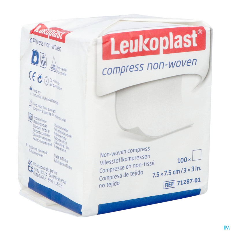 Leukoplast compress n/woven n/st. 7,5cmx7,5cm  100