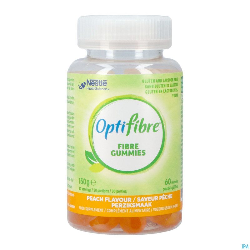Nestle optifibre fibre peche    gommes 60