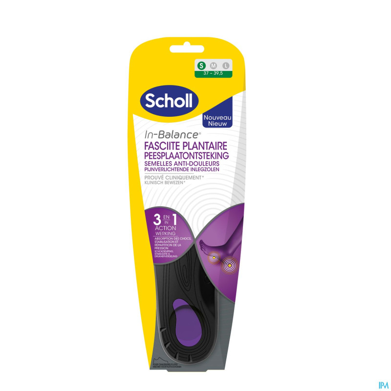 Scholl semelles a/douleur faciite plant. s 1 paire