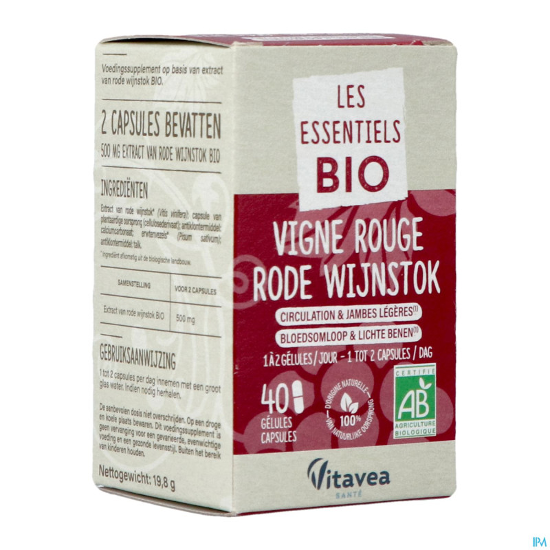 Vitavea vigne rouge bio    caps 40
