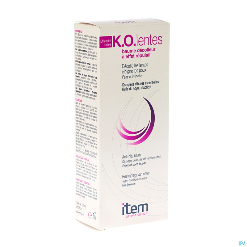 Item k.o. lentes    tube 100ml nf + peigne