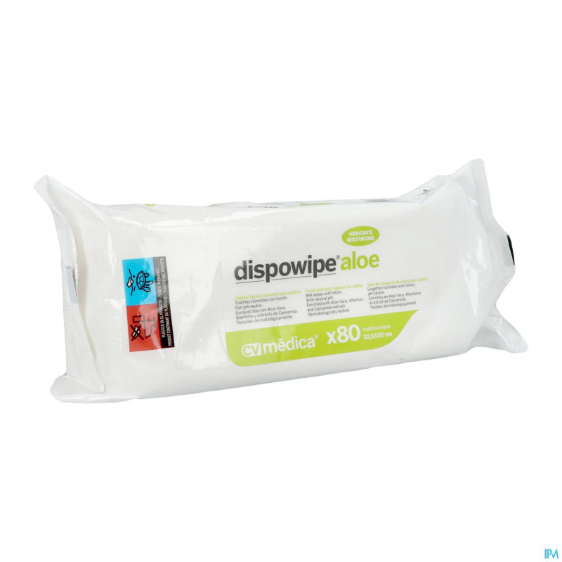 Dispowipe aloe vera ling. nett hum. mains/peau 80
